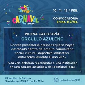 Carnaval Azul 2024: inscripción, convocatoria y nueva categoría